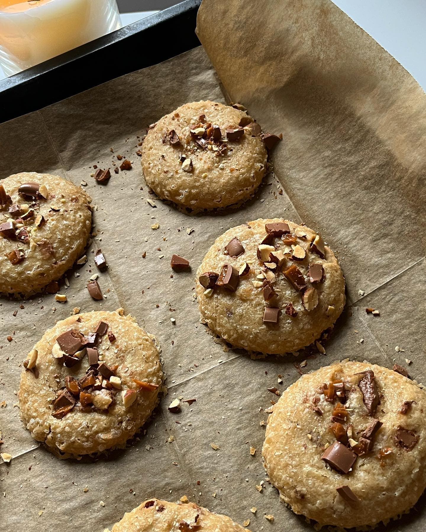 hazelnut chocolate caramel brown butter cookies