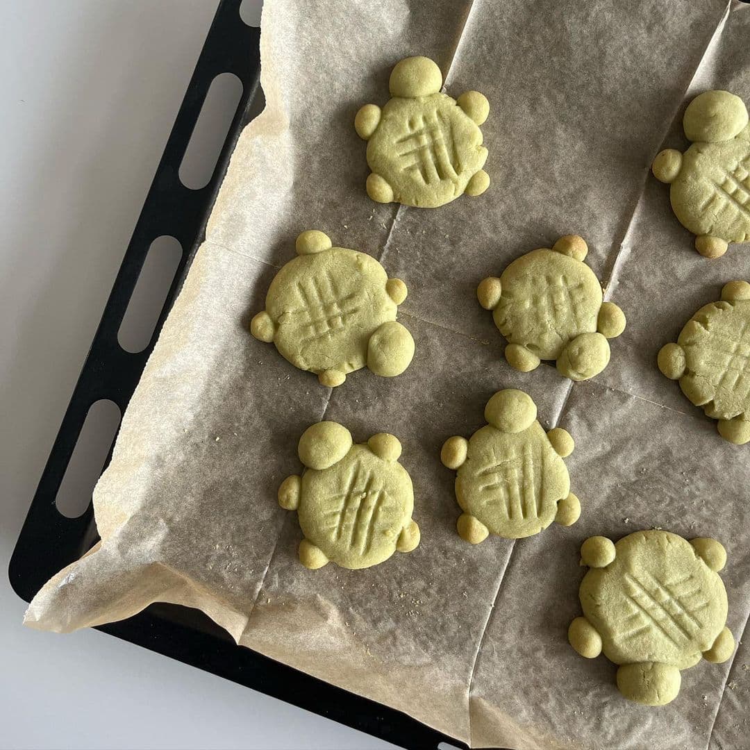 matcha turtle cookies