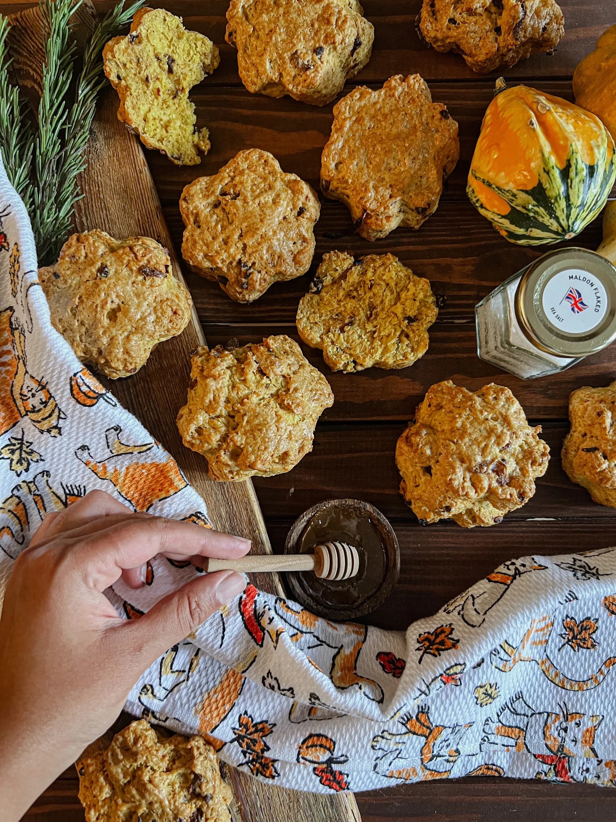 Caramelized Onion Pumpkin Scones