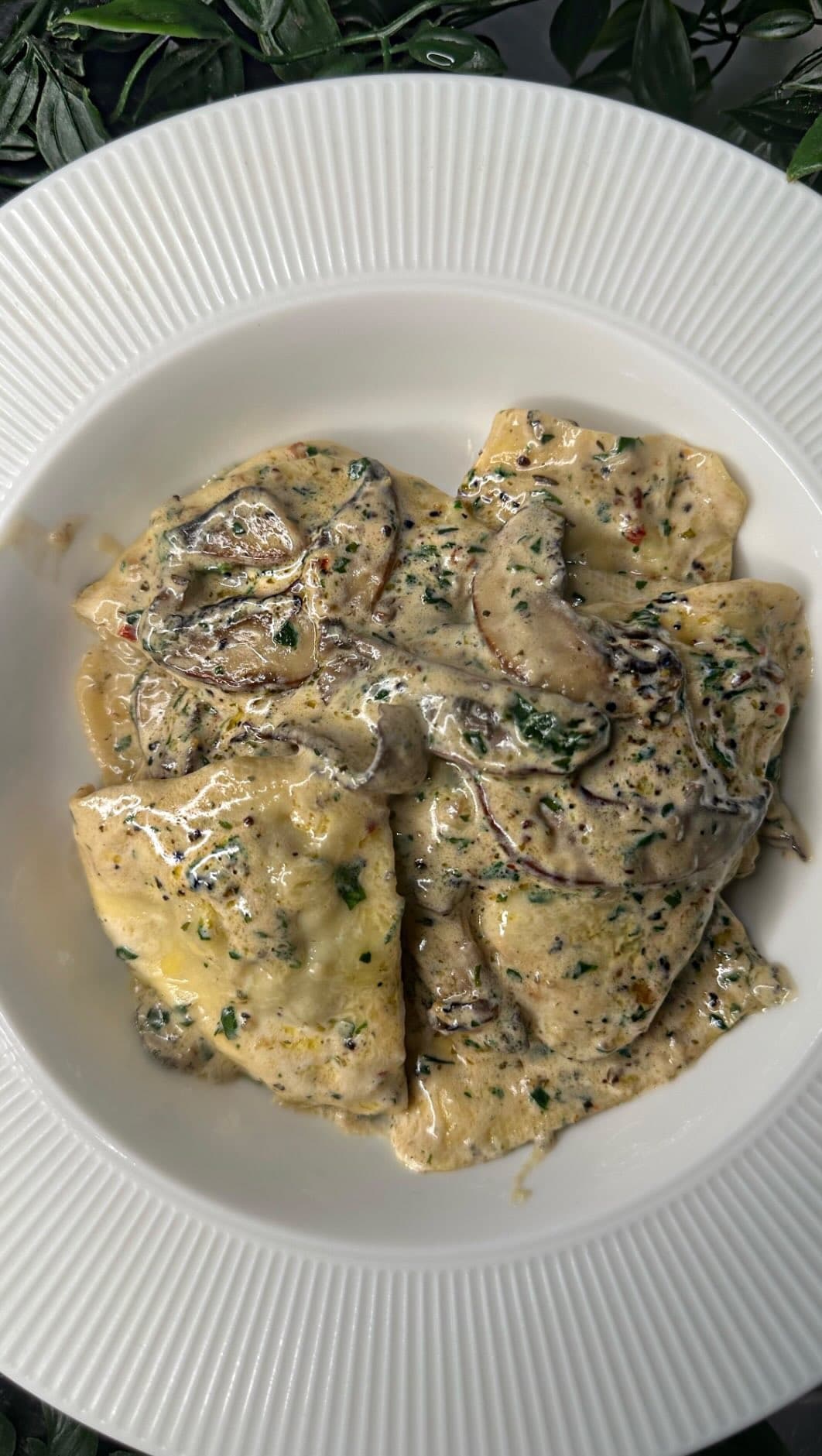 Creamy ravioli