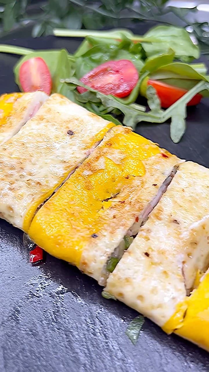 Stripe Stuffed Omelette